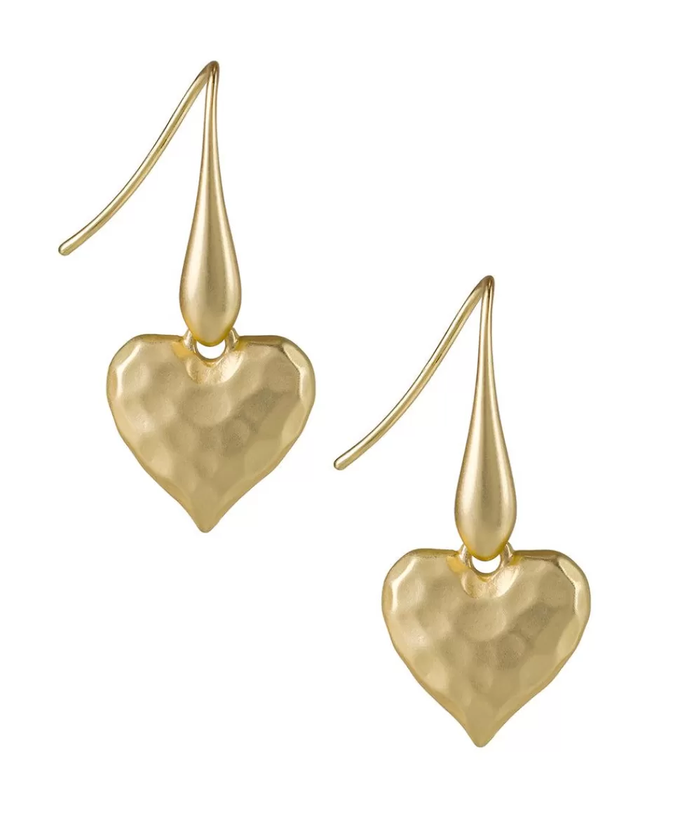 Patricia Nash Bumpy Heart Dangle Earrings Hot