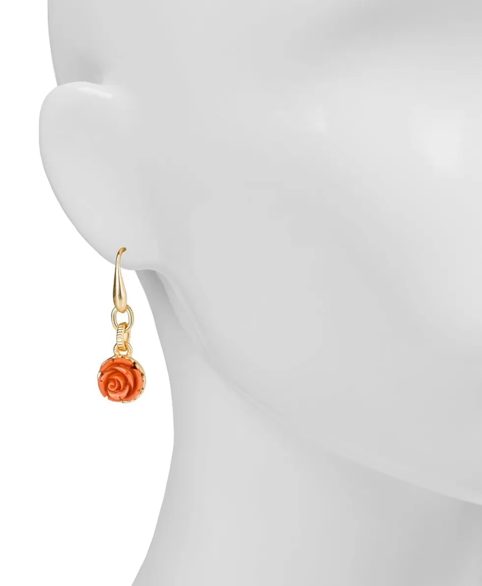 Patricia Nash Carved Rose Drop Earrings Hot