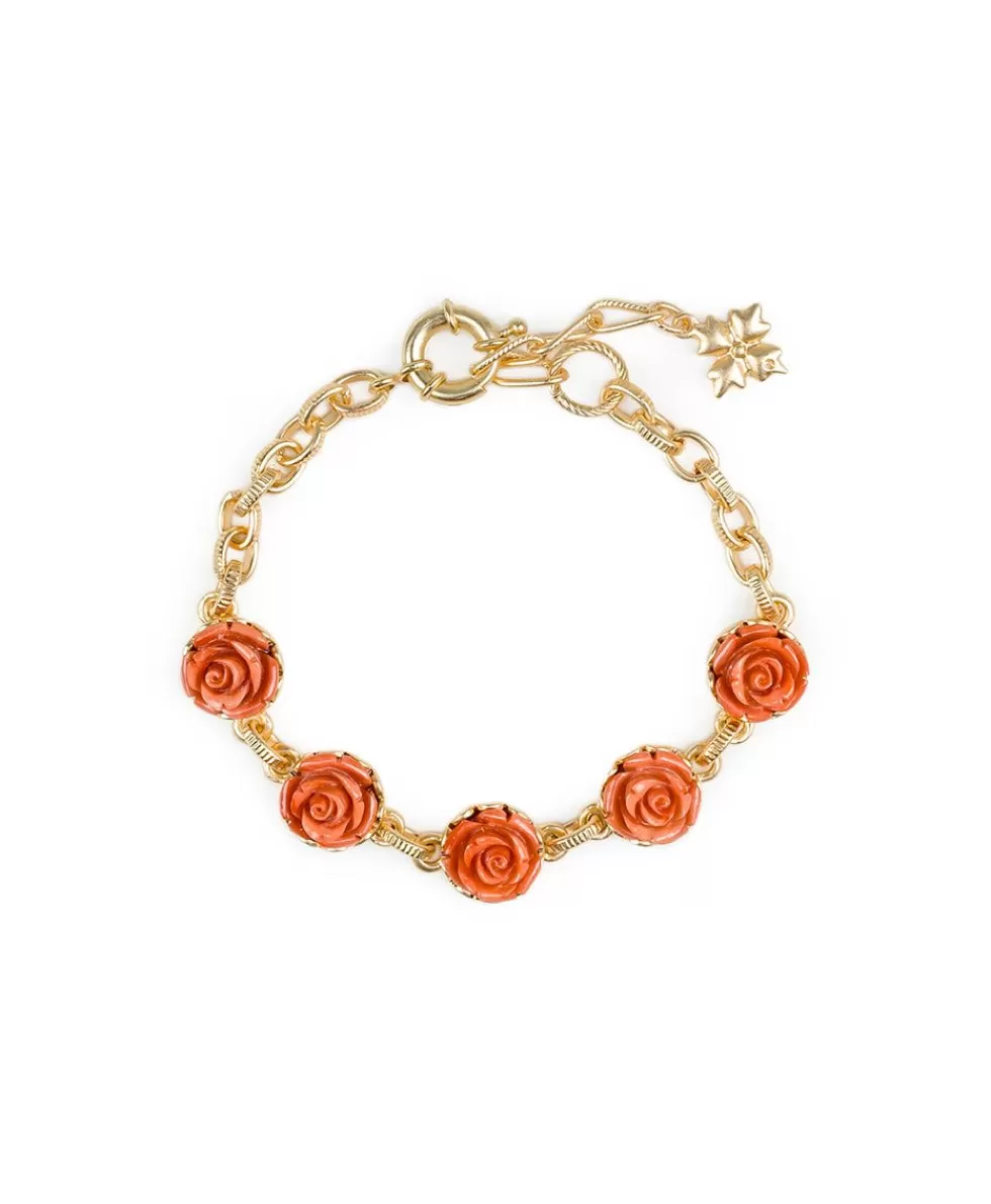 Patricia Nash Carved Rose Link Bracelet Sale