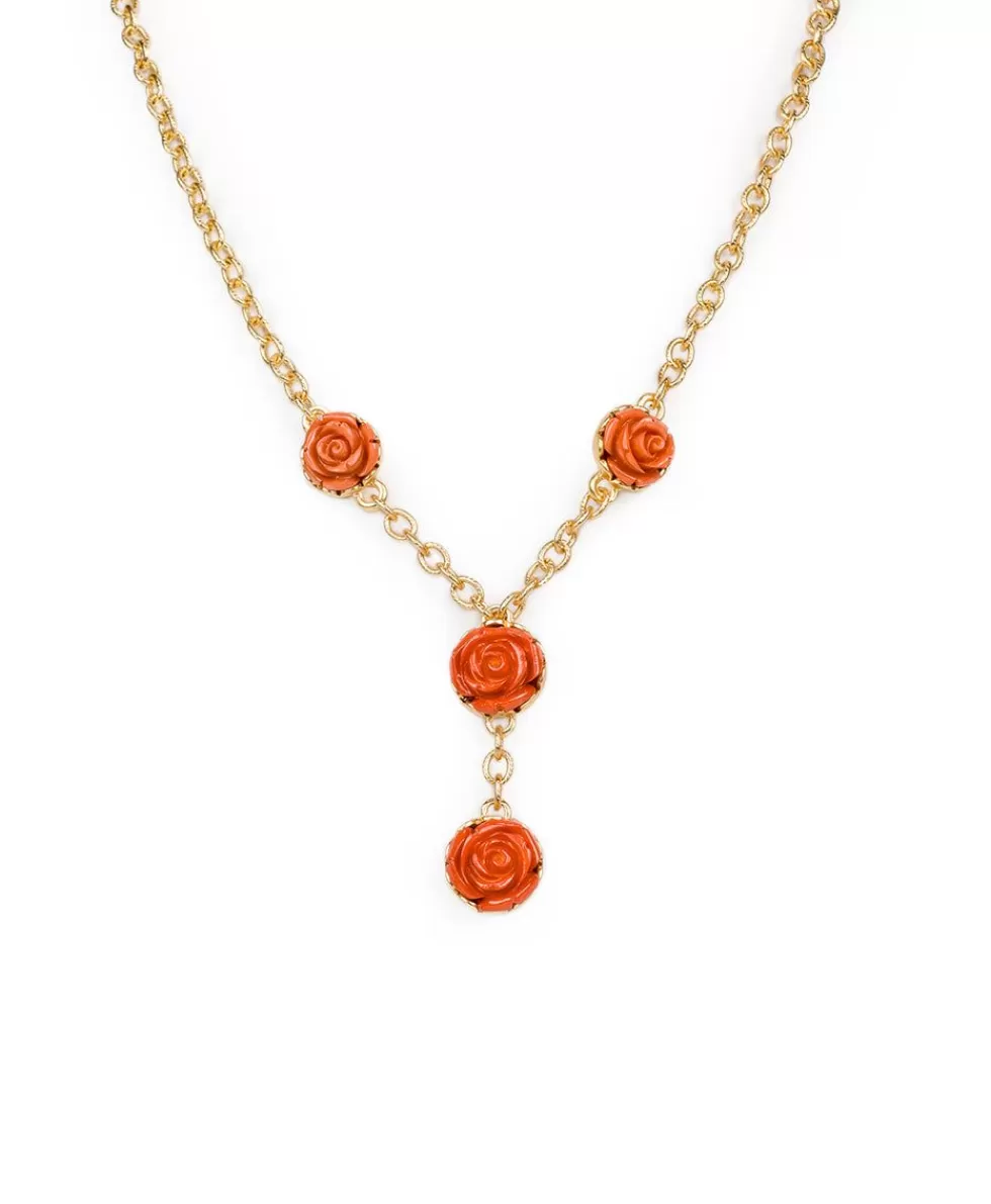 Patricia Nash Carved Rose Y Necklace Cheap