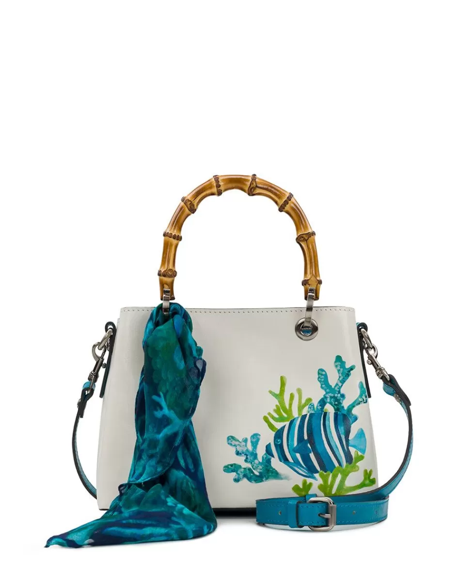 Patricia Nash Empoli Satchel With Deep Blue Sea Scarf Store