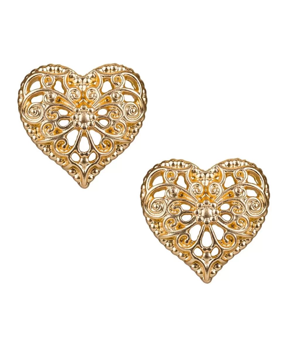 Patricia Nash Filigree Heart Post Earrings Cheap