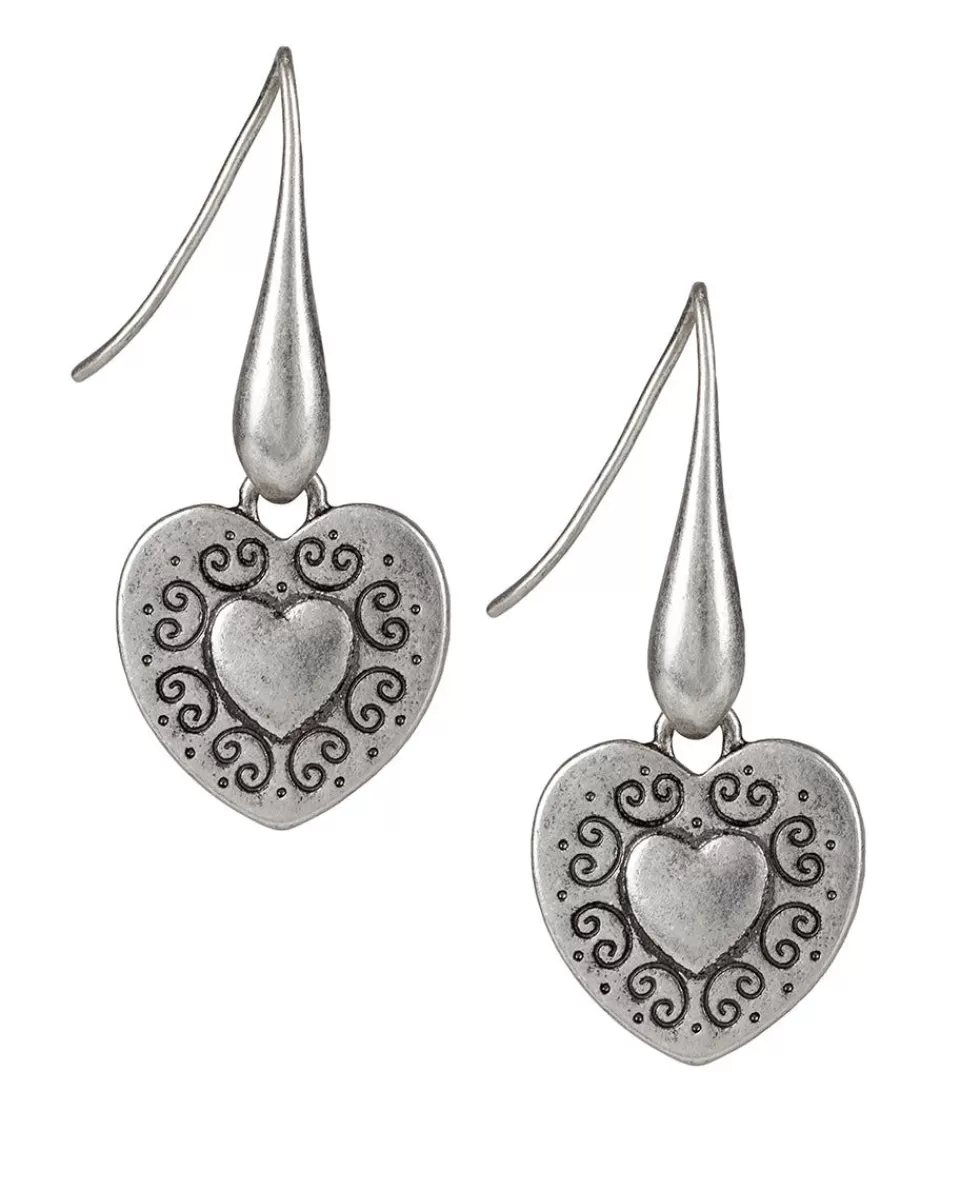 Patricia Nash Heart Drop Earrings New