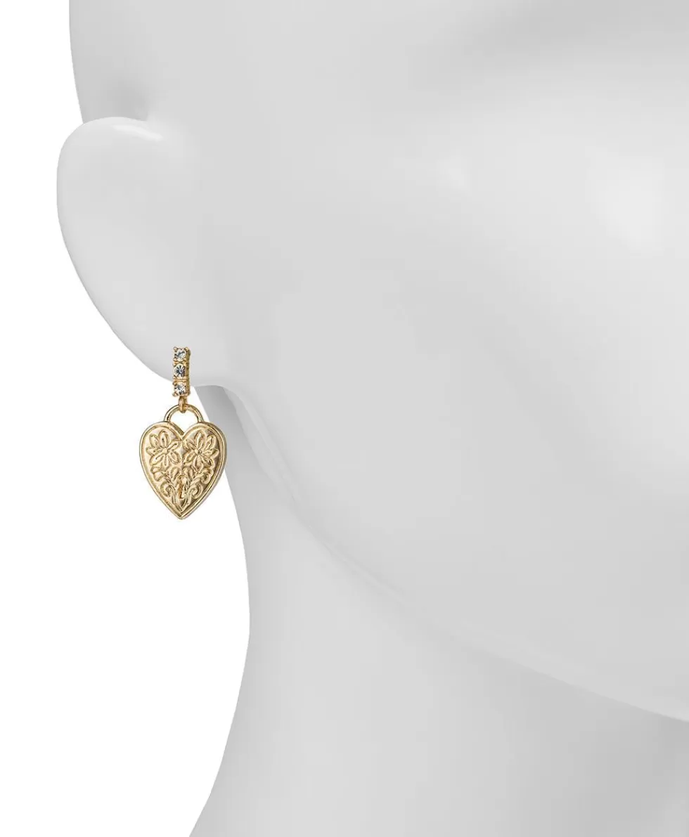 Patricia Nash Heart Lock Drop Earrings Flash Sale