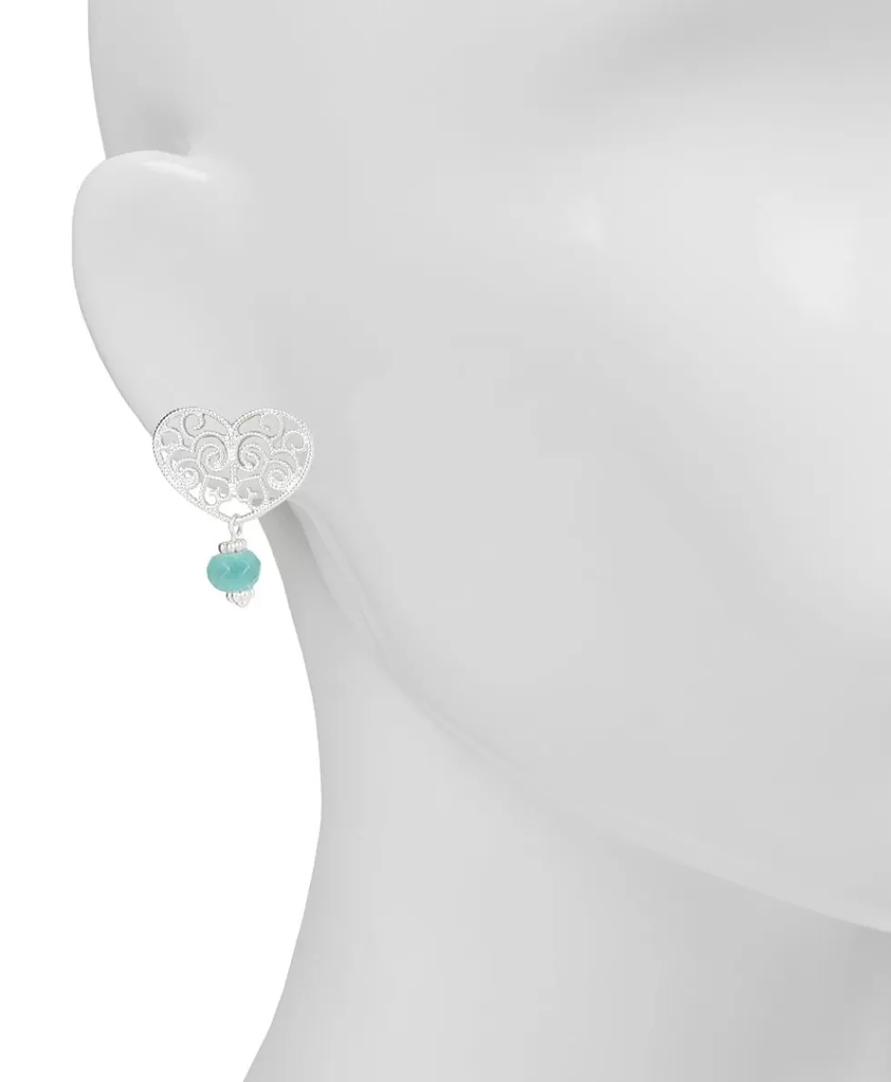 Patricia Nash Heart Post Bead Earrings Cheap