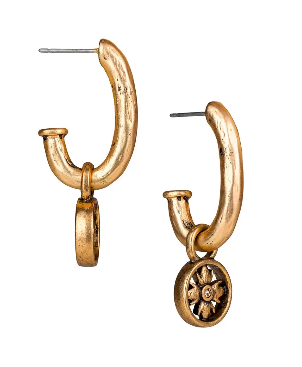 Patricia Nash J Hoop Floret Drop Earrings Best Sale