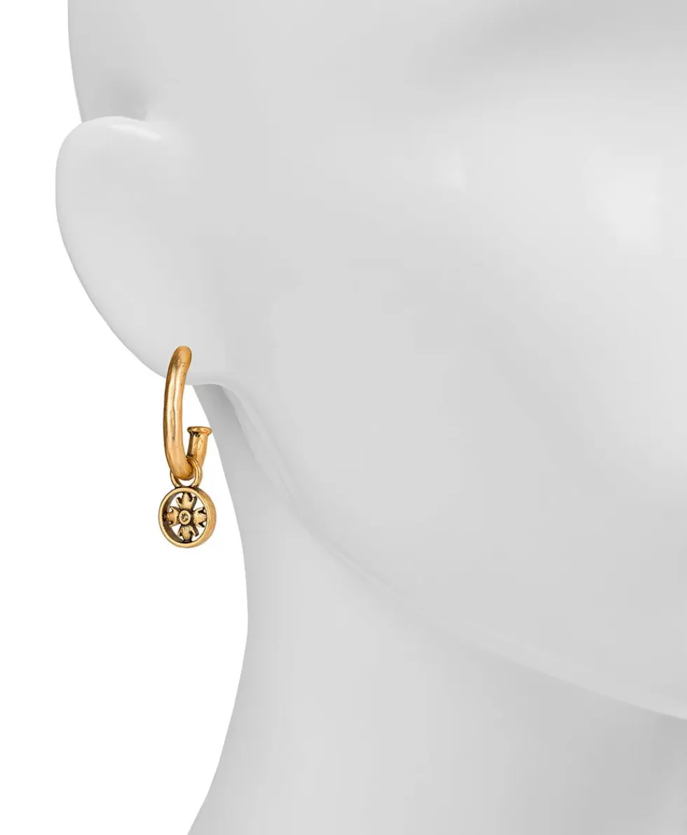 Patricia Nash J Hoop Floret Drop Earrings Best Sale