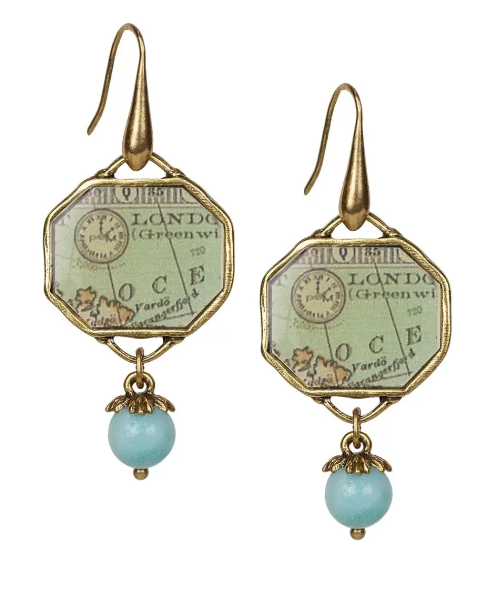 Patricia Nash Octagonal Map Drop Earrings Discount