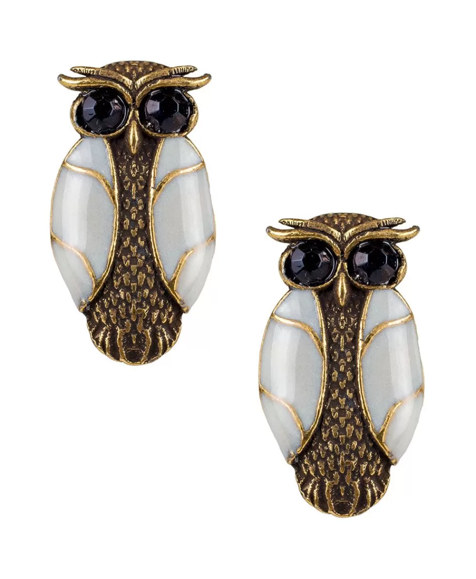 Patricia Nash Owl Button Earrings Hot