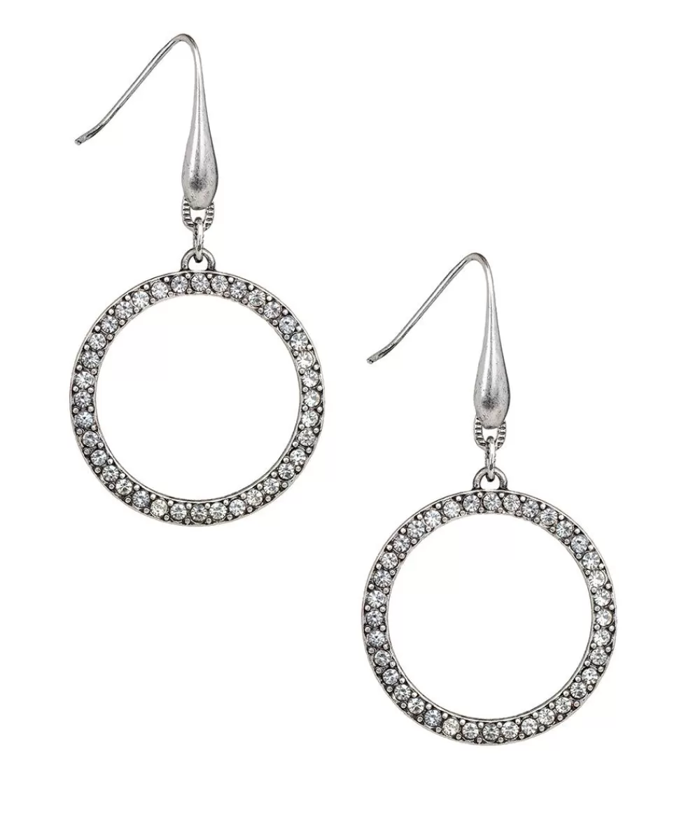 Patricia Nash Pave Circle Drop Earrings Store