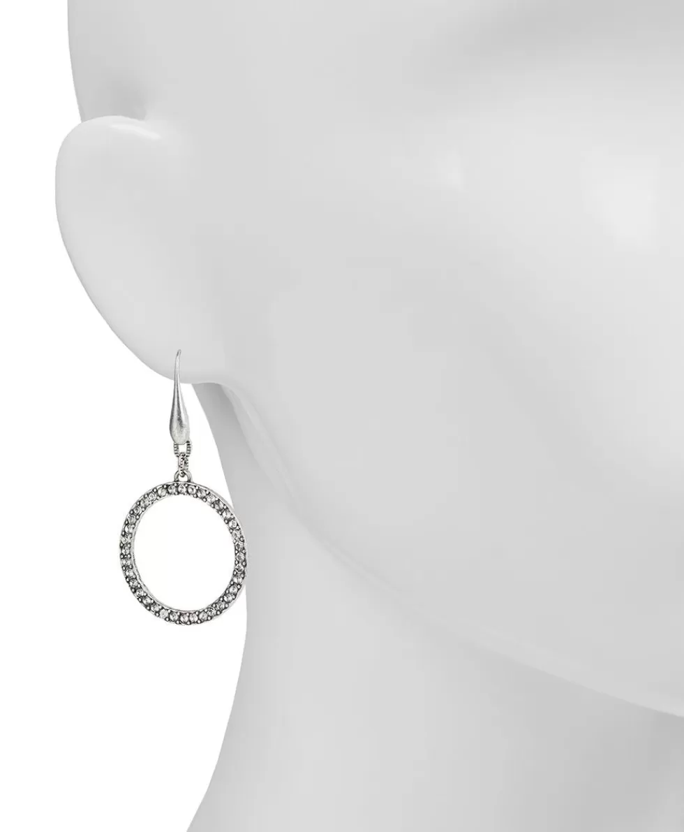 Patricia Nash Pave Circle Drop Earrings Store