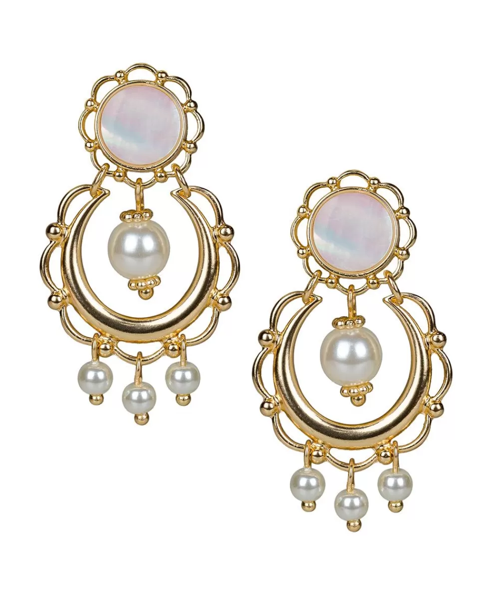 Patricia Nash Pearl Cresent Drop Earrings Best Sale