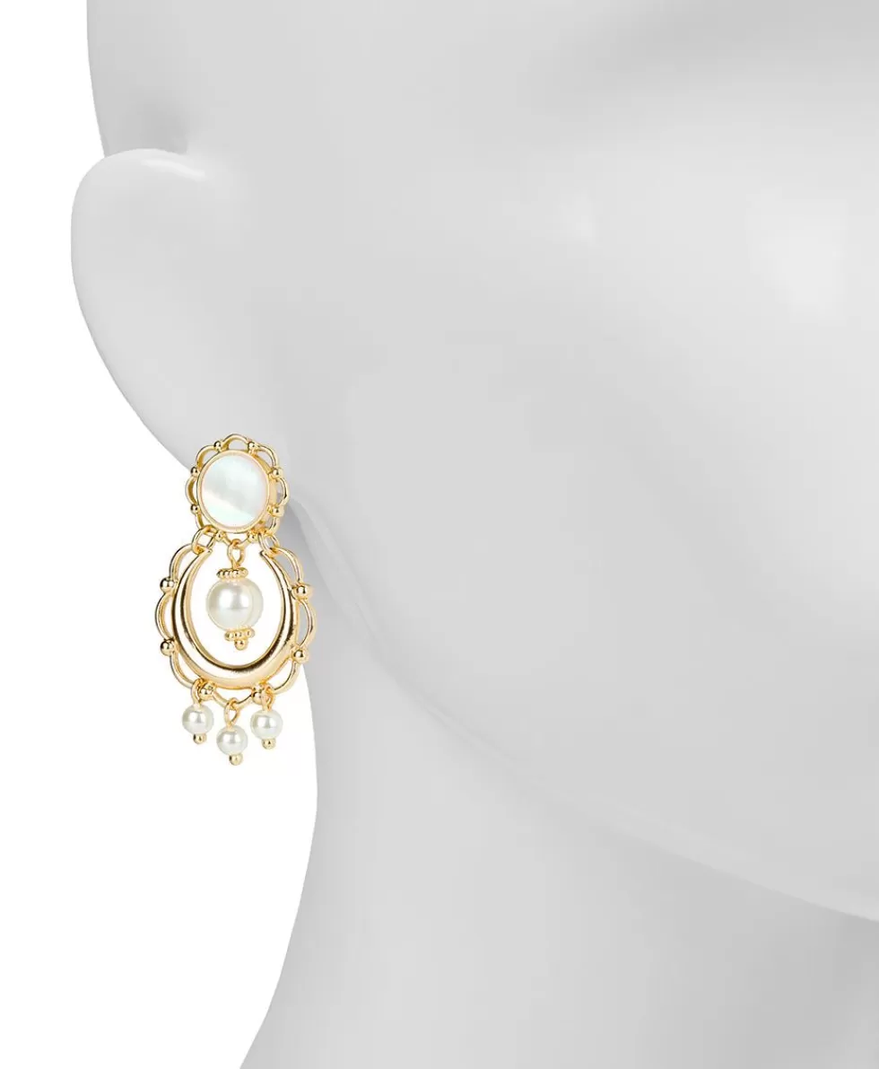 Patricia Nash Pearl Cresent Drop Earrings Best Sale