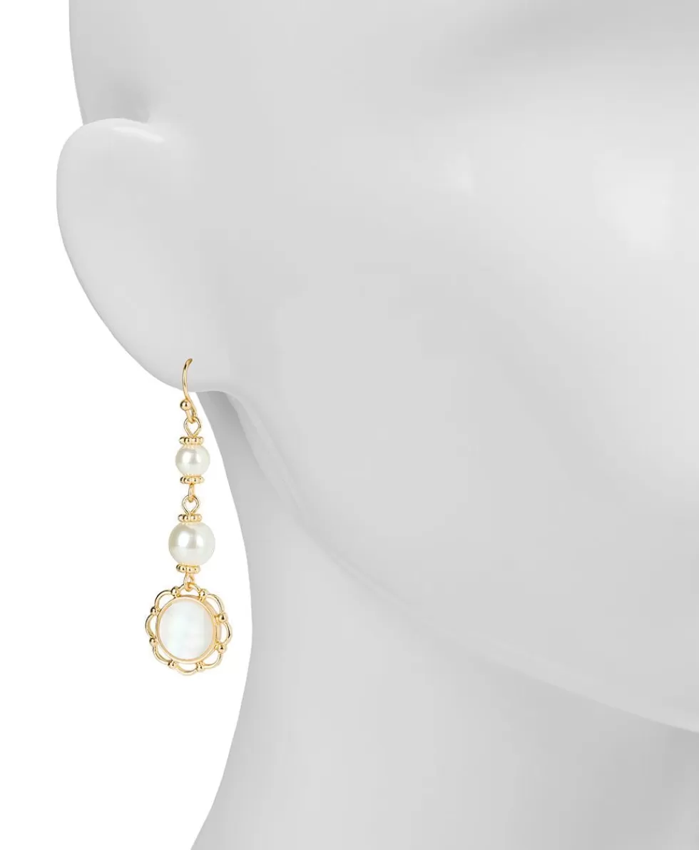 Patricia Nash Pearl Double Bead Drop Earrings Fashion