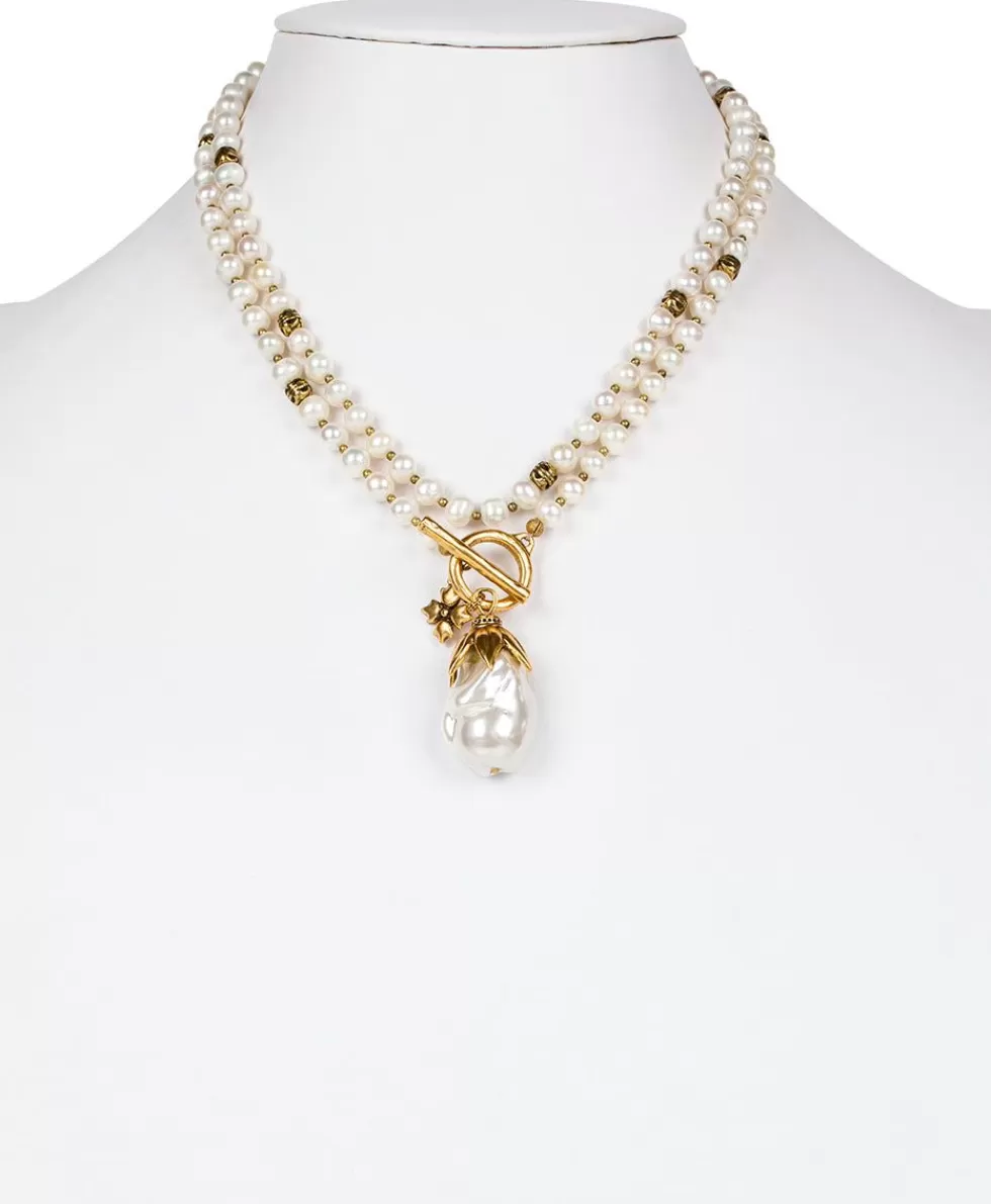 Patricia Nash Pearl Drop Adjustable Necklace Shop