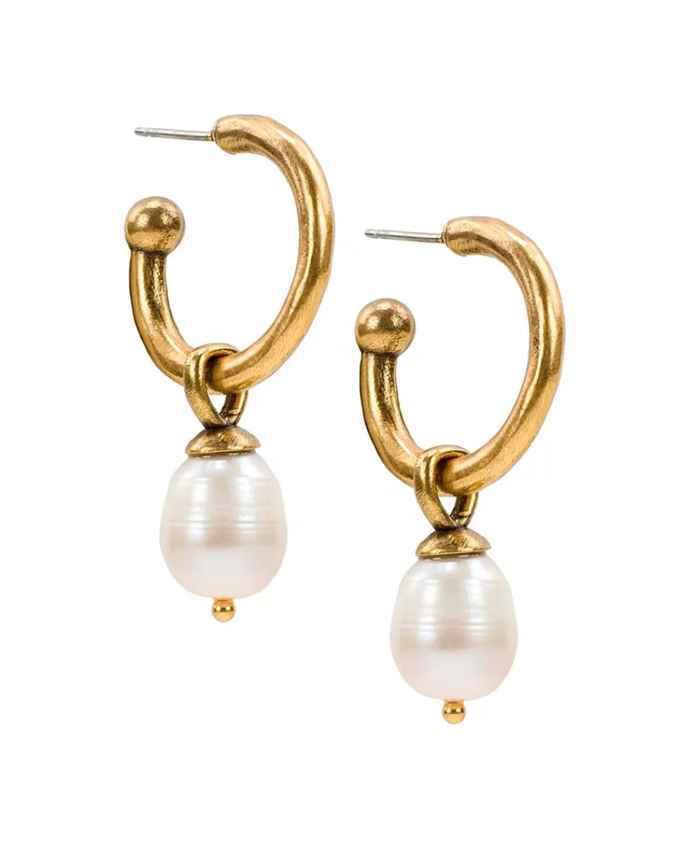 Patricia Nash Pearl Hoop Drop Earrings Best