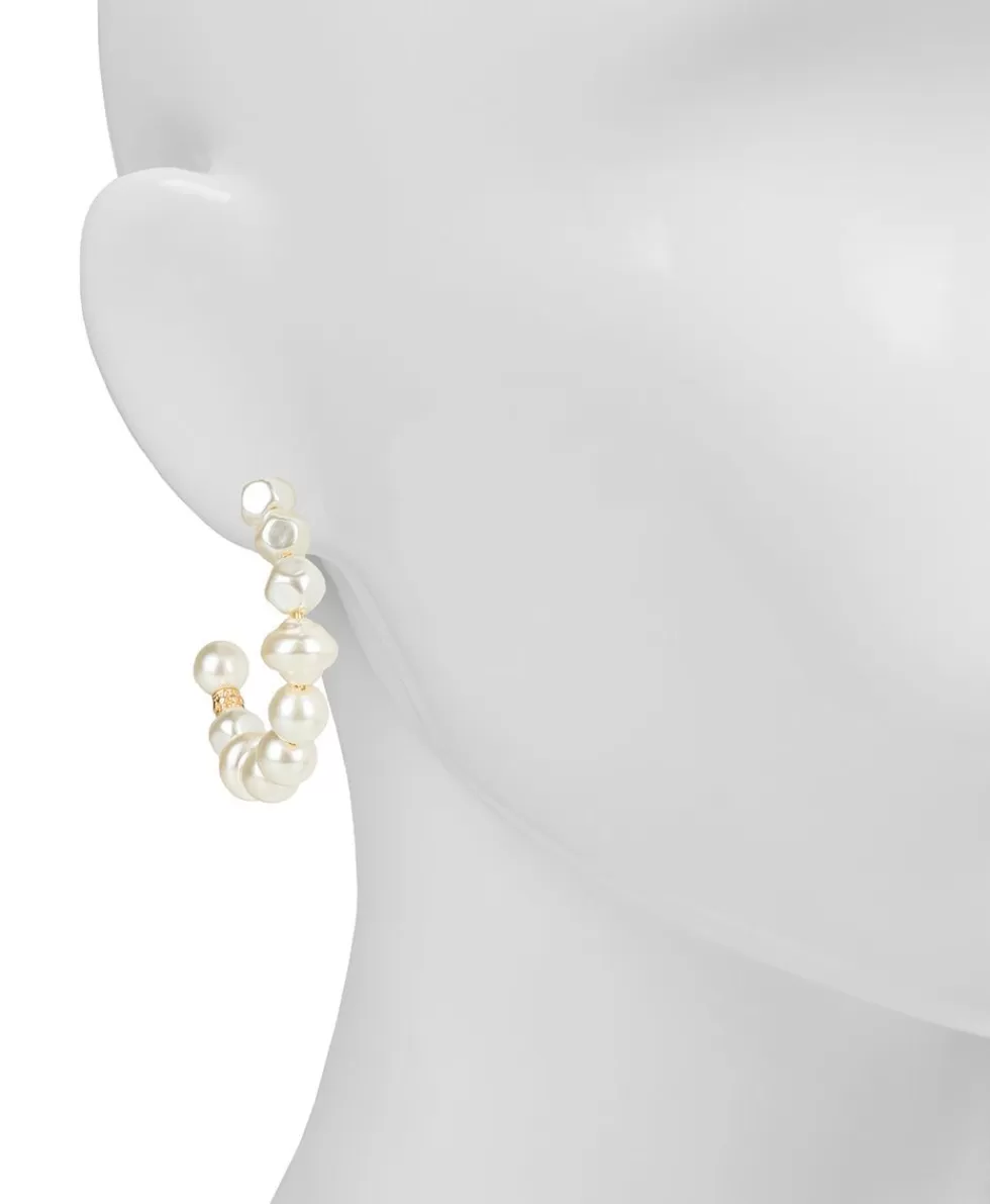 Patricia Nash Pearl Hoop Earrings Fashion