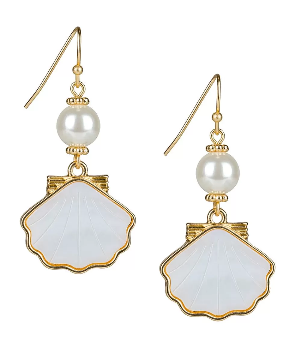 Patricia Nash Shell Drop Pearl Earrings Discount