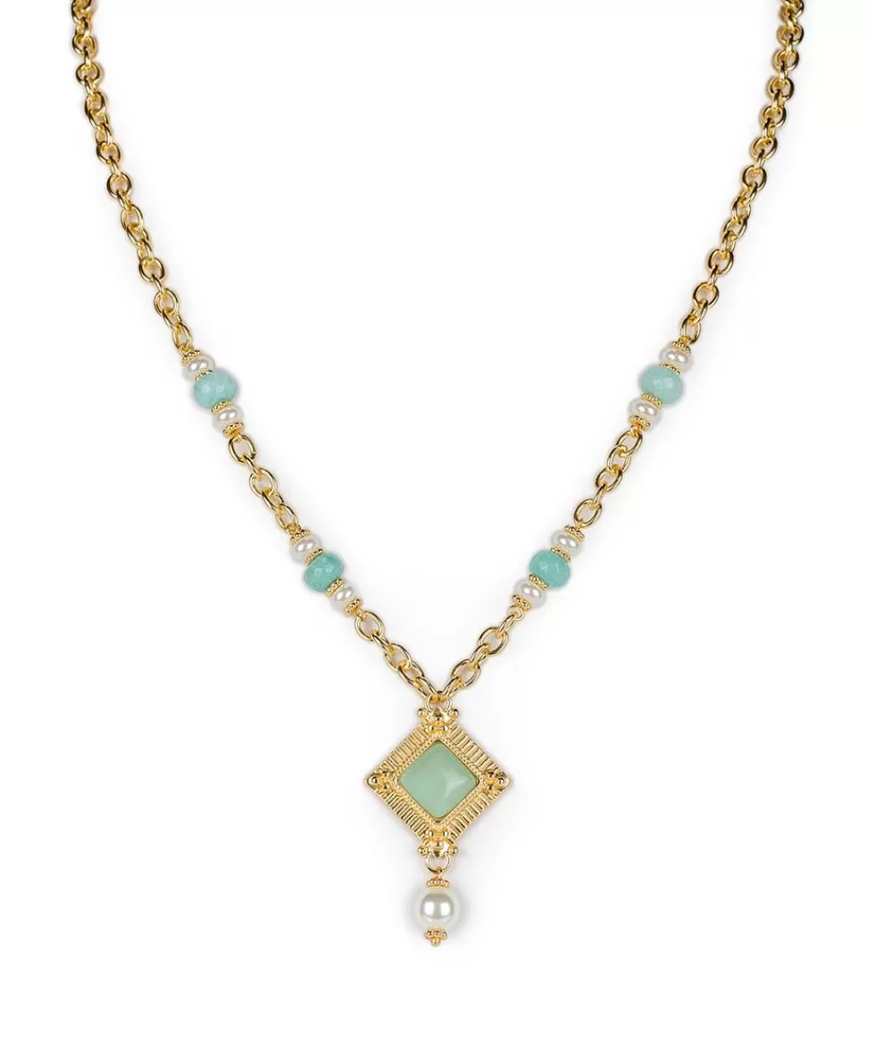 Patricia Nash Sqaure Pearl Pendant Cheap