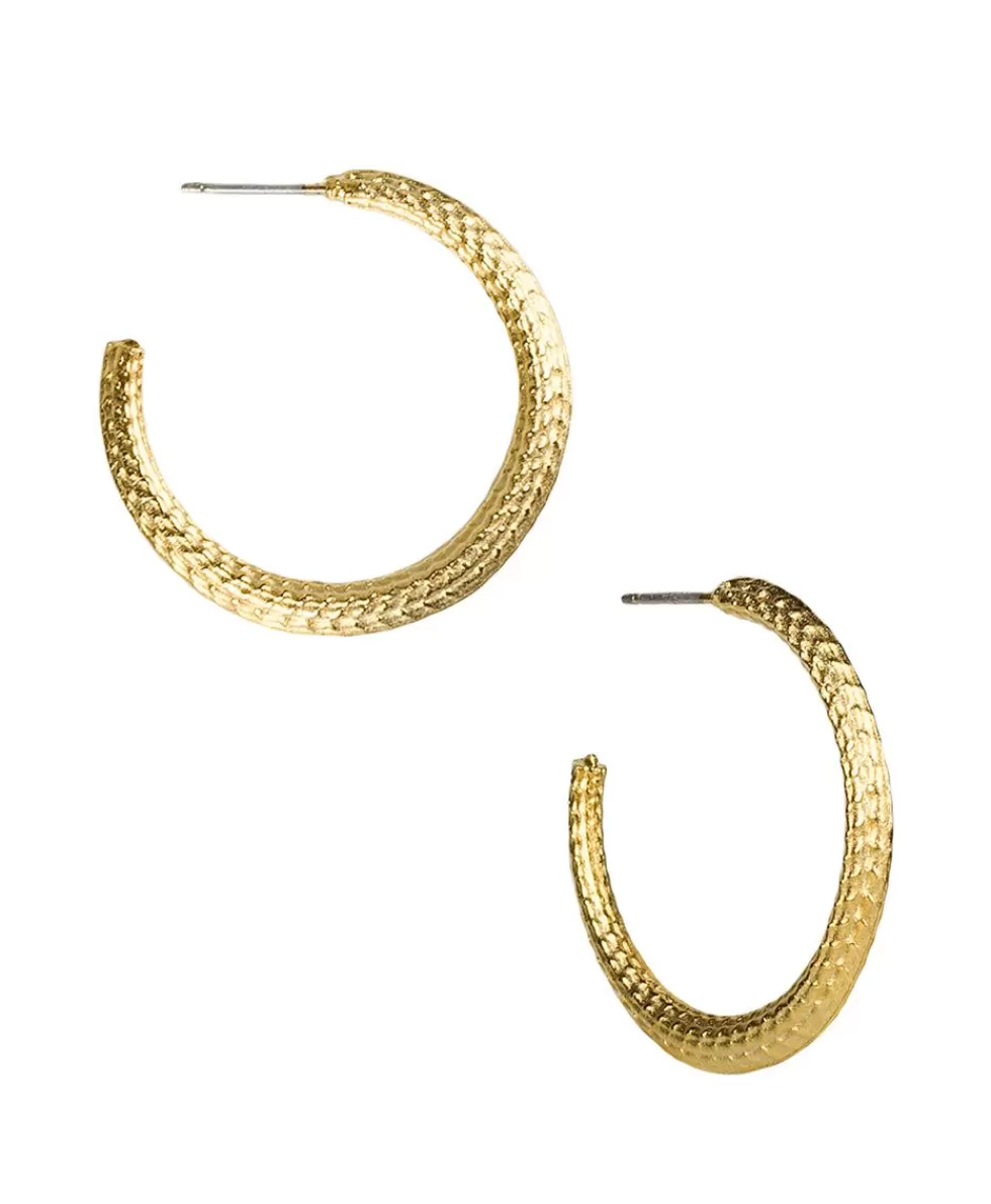 Patricia Nash Textured Knife Edge Hoop Earrings Discount