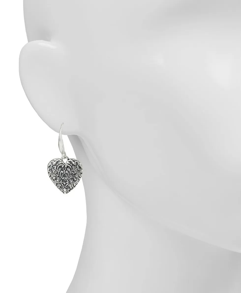 Patricia Nash Tooled Heart Dangle Earrings Sale