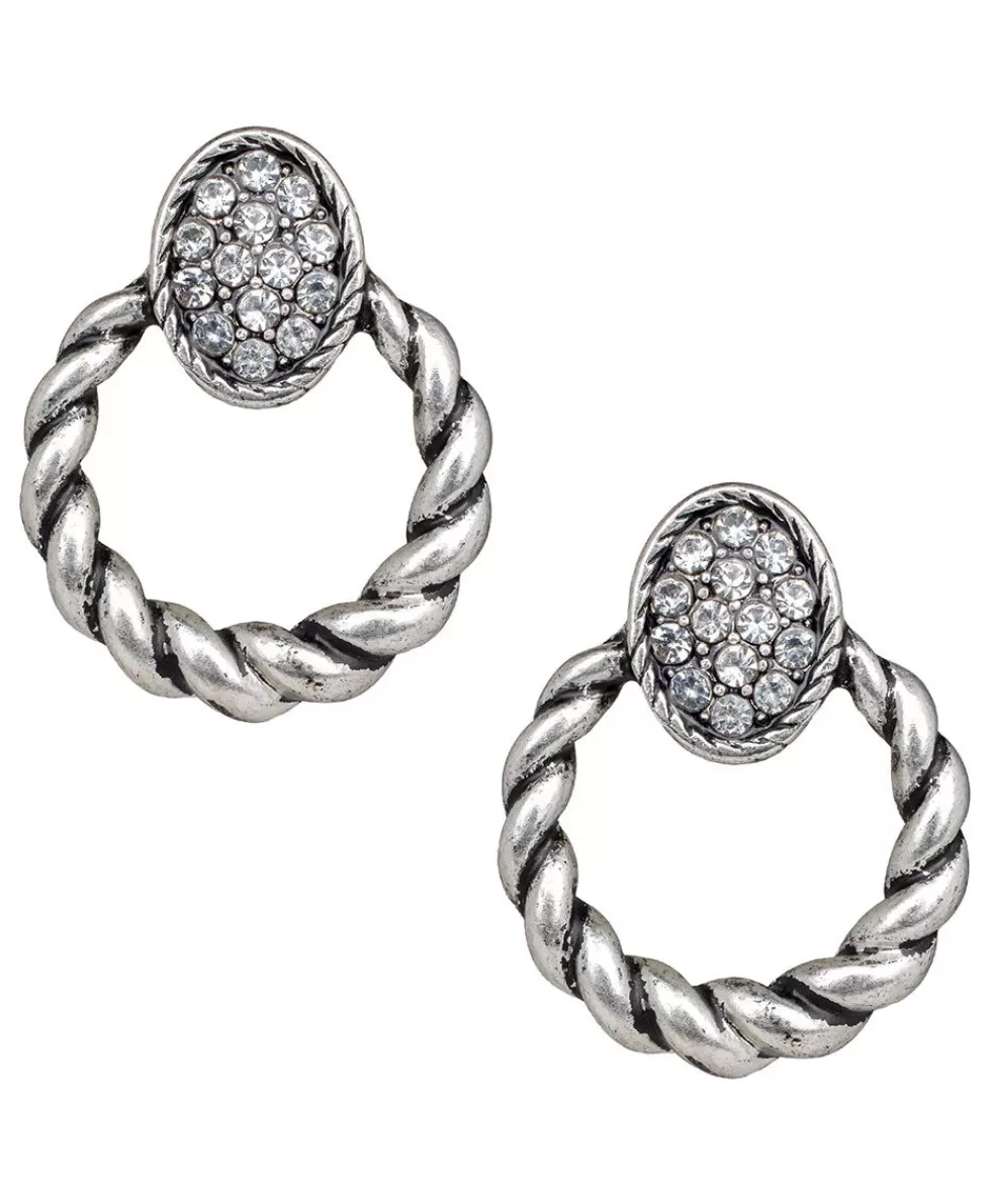 Patricia Nash Twist Rope Doorknocker Pave Earrings Best