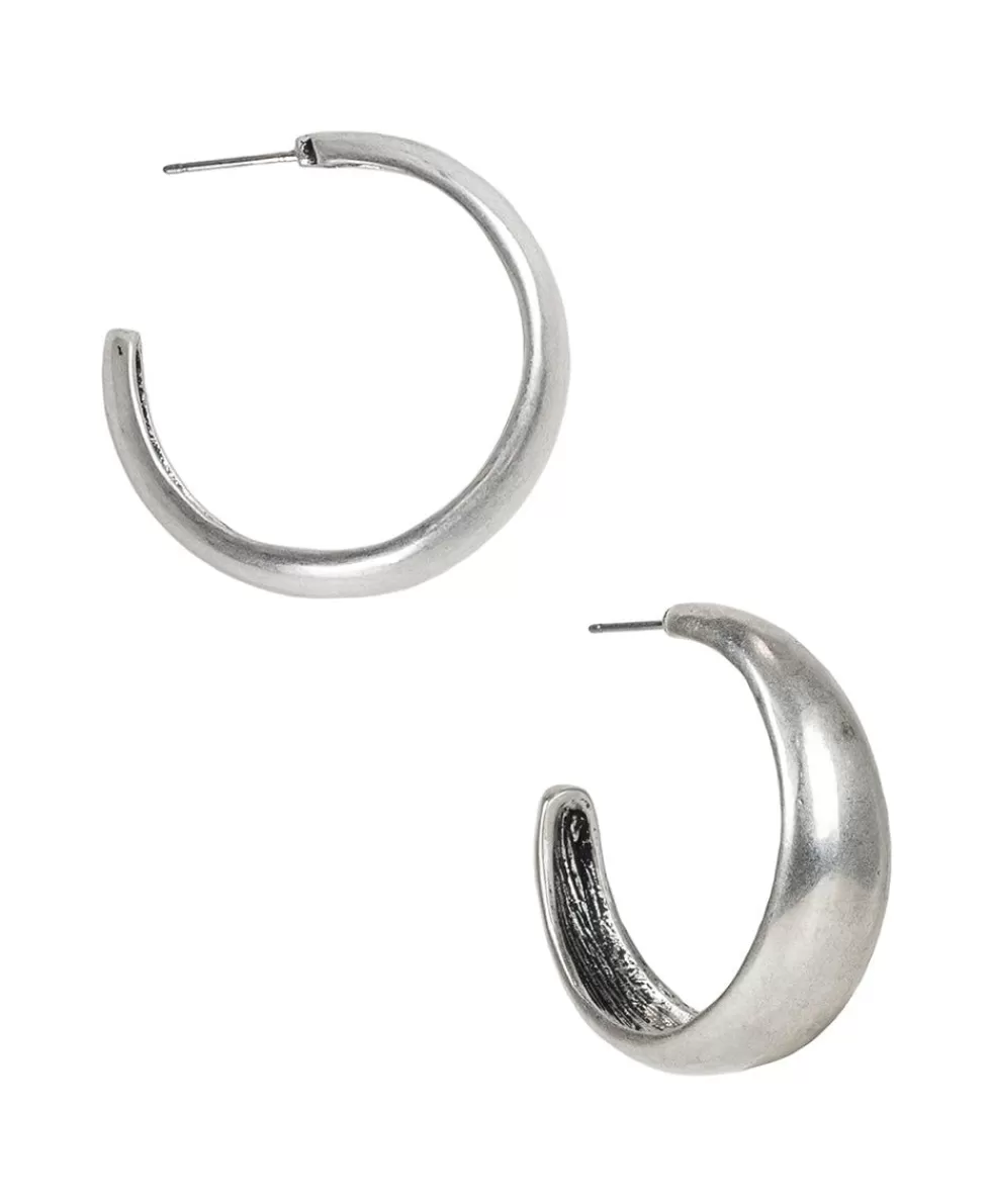 Patricia Nash Wide Hammered Hoop Earrings Hot